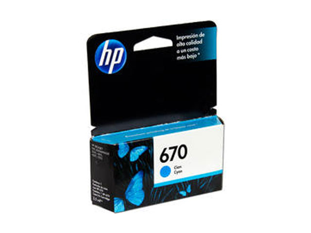 Mực in HP 670 Cyan Ink Cartridge (CZ114AL)